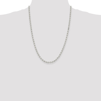 Sterling Silver 4mm Diamond-cut Rolo Chain