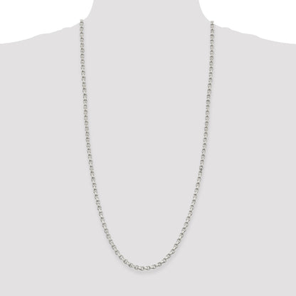 Sterling Silver 4mm Diamond-cut Rolo Chain