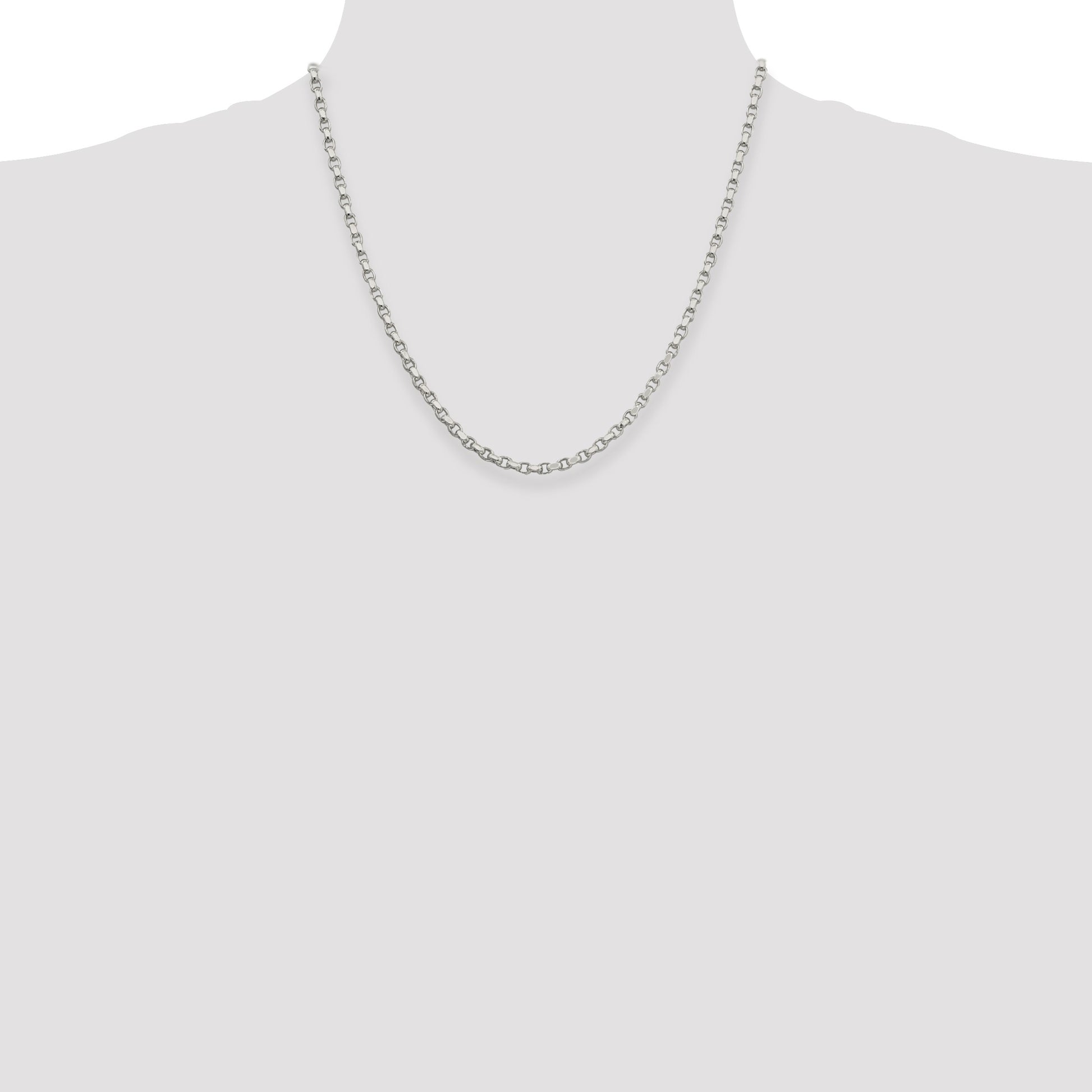 Sterling Silver 3.5mm Diamond-cut Rolo Chain