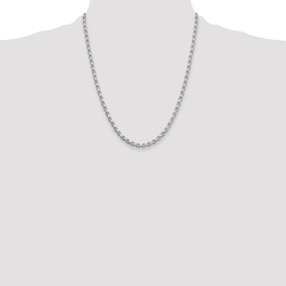 Sterling Silver 3.5mm Diamond-cut Rolo Chain