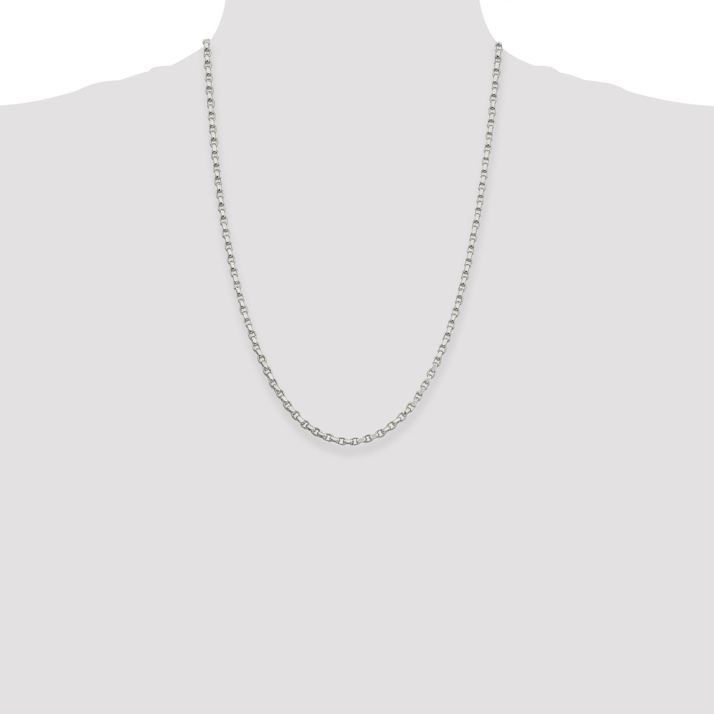Sterling Silver 3.5mm Diamond-cut Rolo Chain