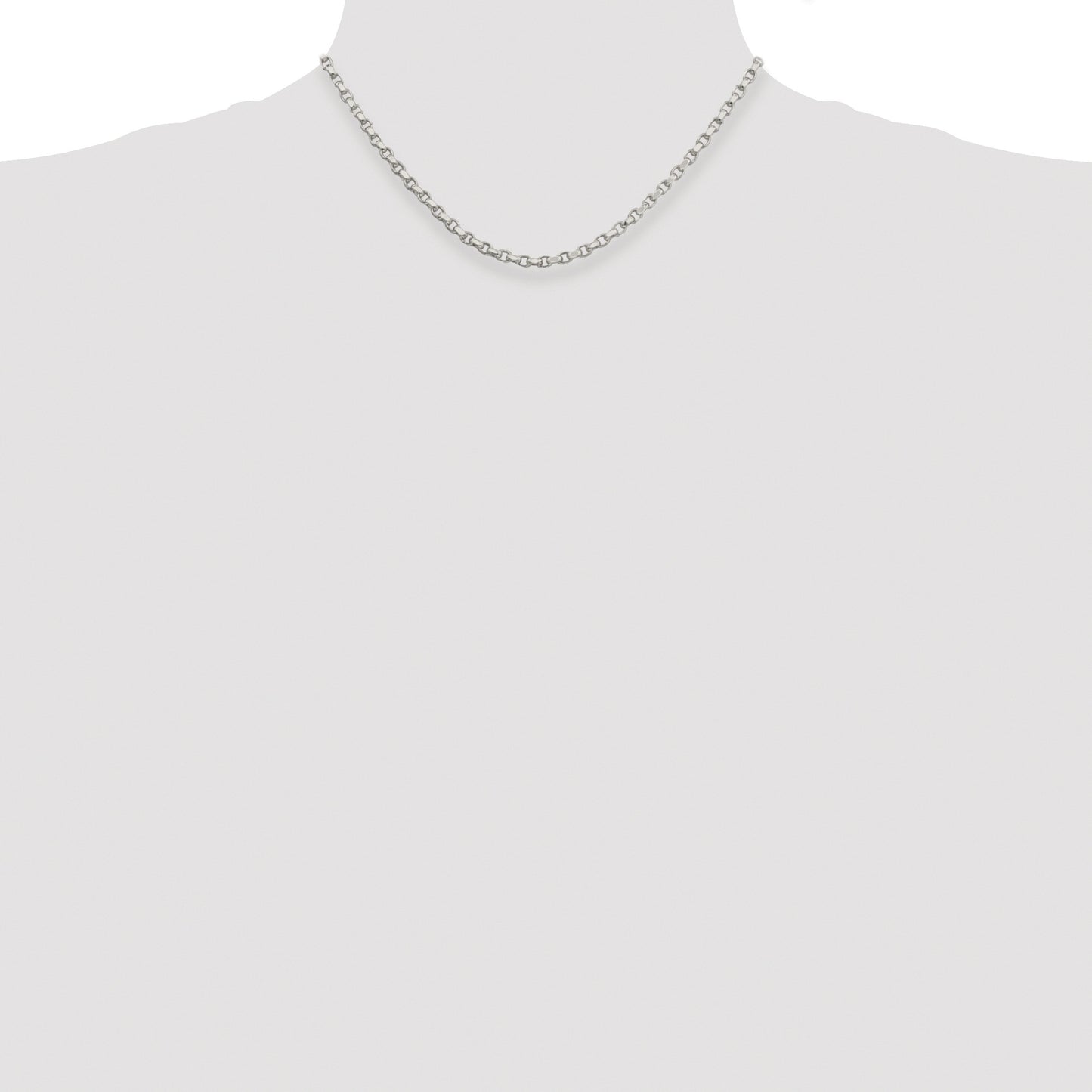 Sterling Silver Rhodium-plated 3.5mm Diamond-cut Rolo Chain