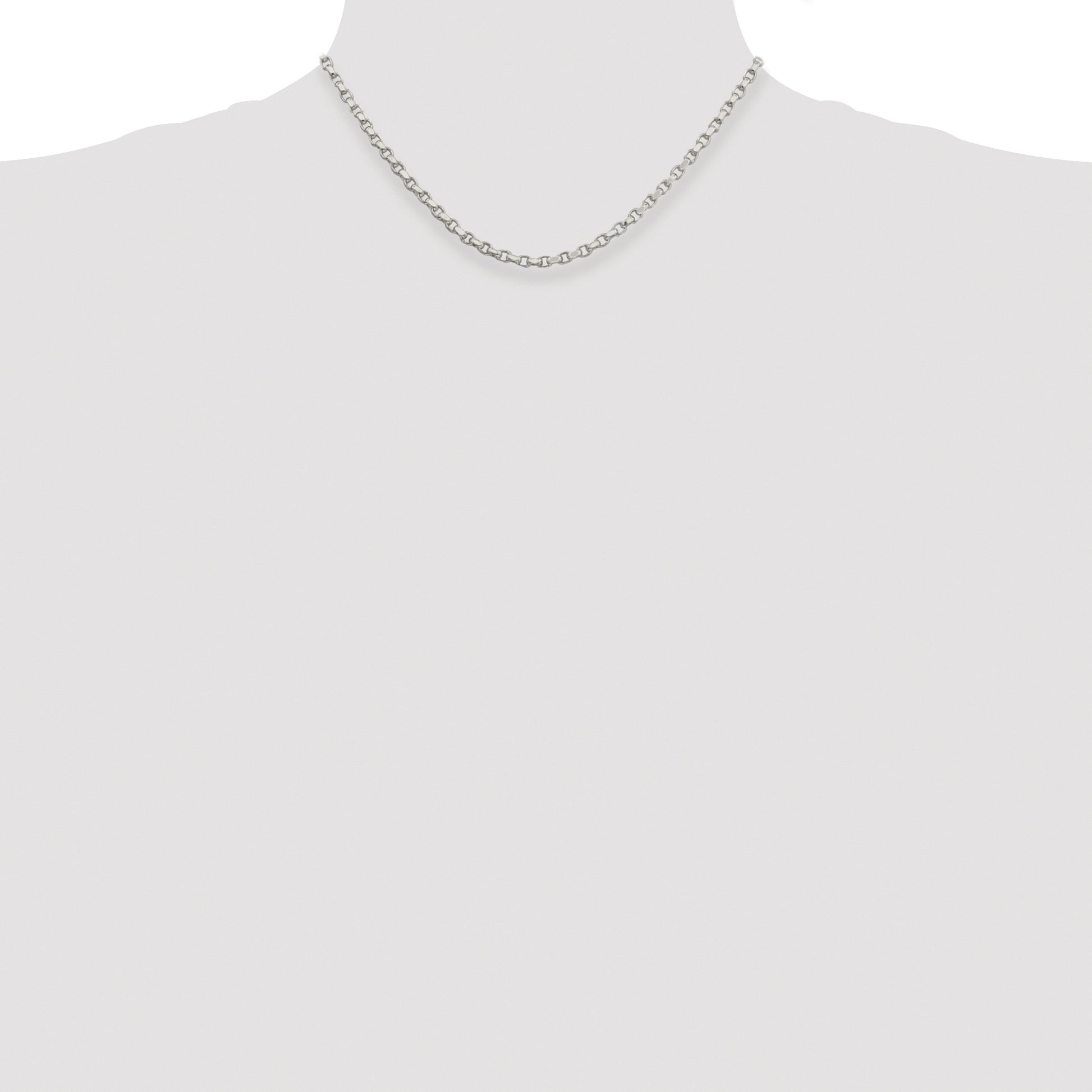 Sterling Silver Rhodium-plated 3.5mm Diamond-cut Rolo Chain
