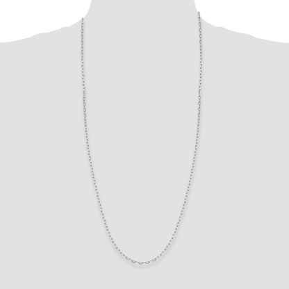Sterling Silver 2.75mm Elongated Open Link Chain
