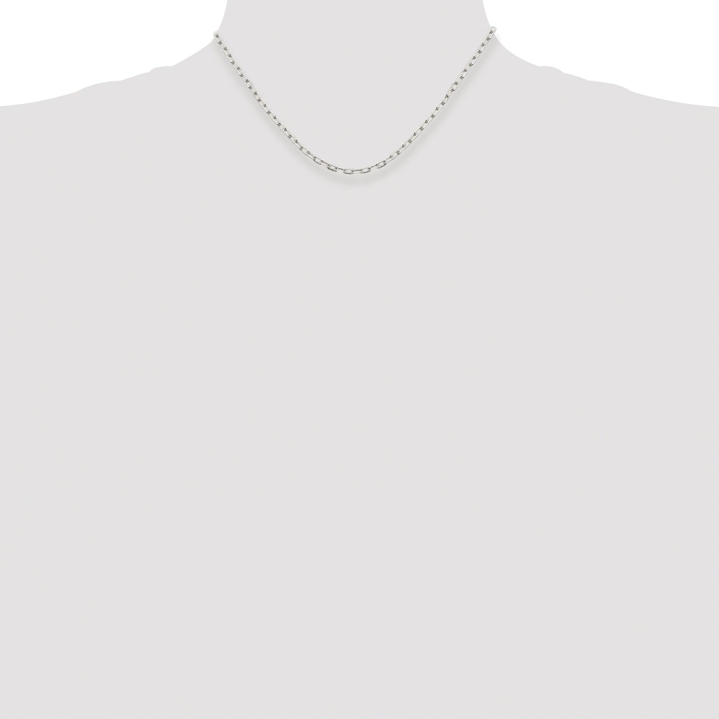 Sterling Silver Rhodium-plated 2.75mm Elongated Open Link Chain