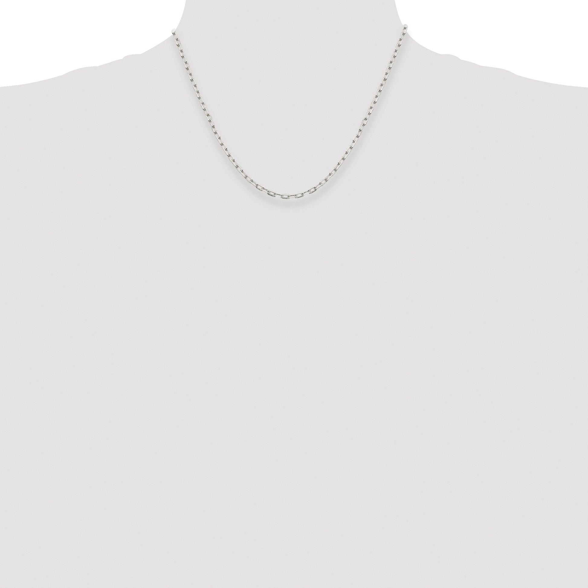 Sterling Silver Rhodium-plated 2.75mm Elongated Open Link Chain