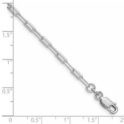Sterling Silver Rhodium-plated 2.75mm Elongated Open Link Chain