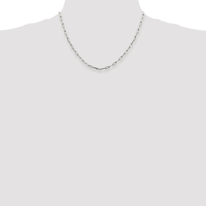 Sterling Silver Rhodium-plated 3.25mm Elongated Open Link Chain