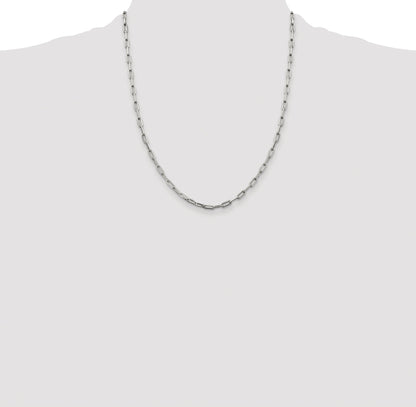 Sterling Silver Rhodium-plated 3.25mm Elongated Open Link Chain