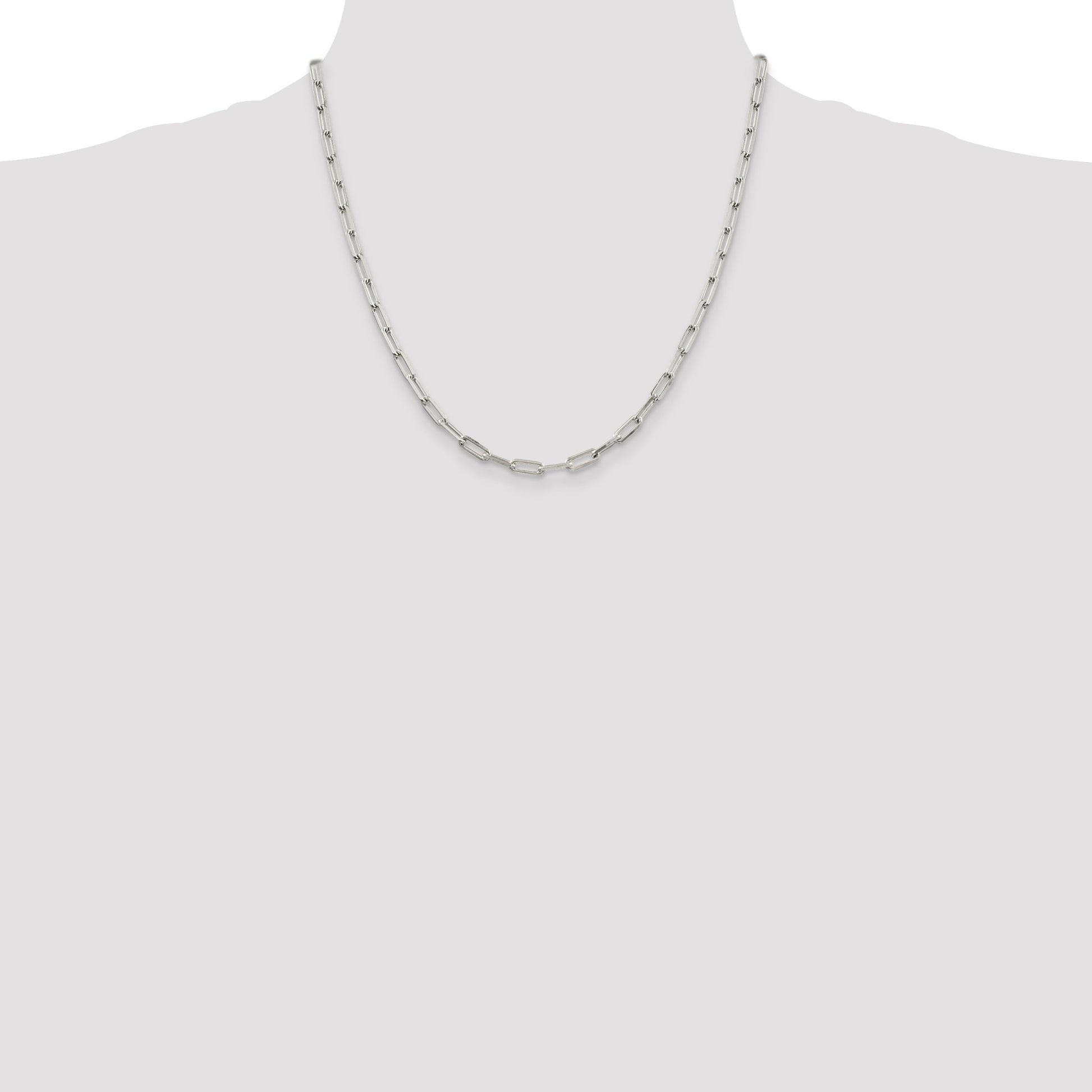 Sterling Silver 4.25mm Elongated Open Link Chain