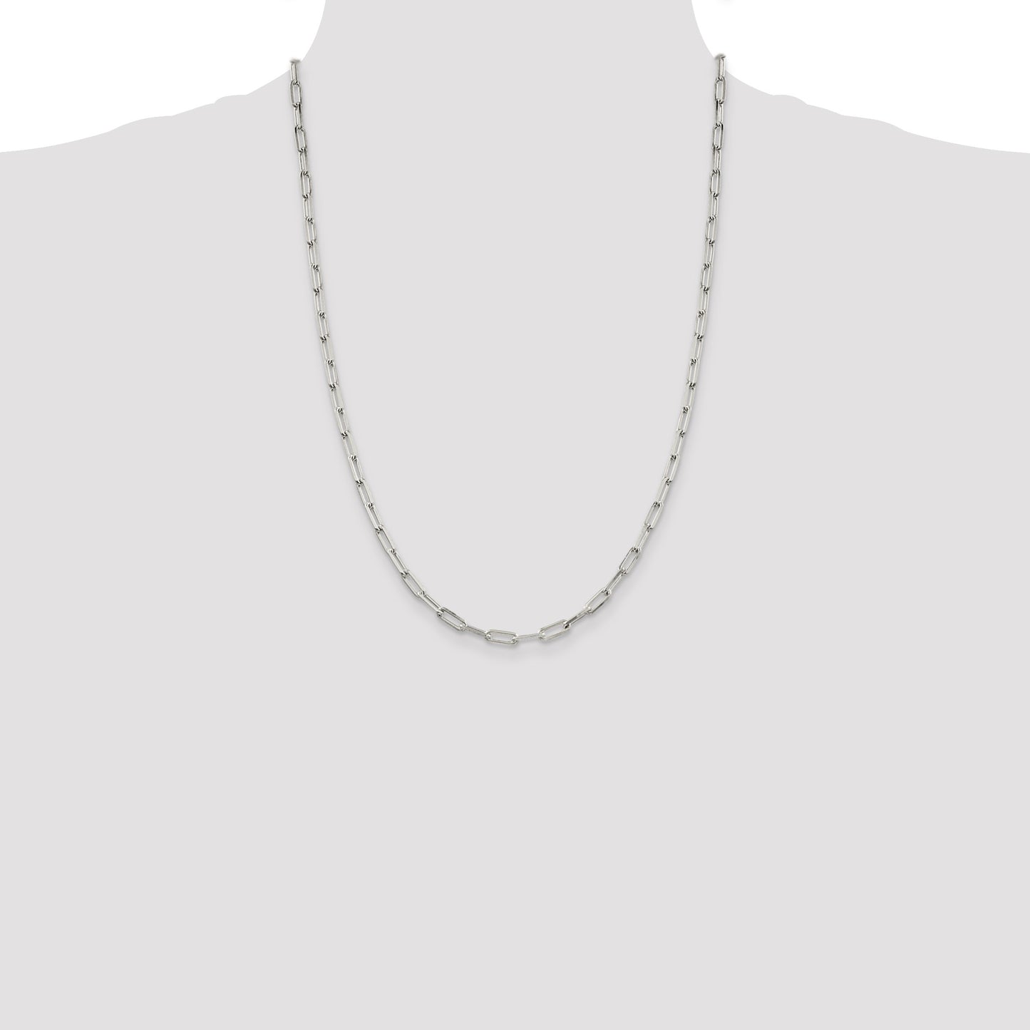 Sterling Silver 4.25mm Elongated Open Link Chain
