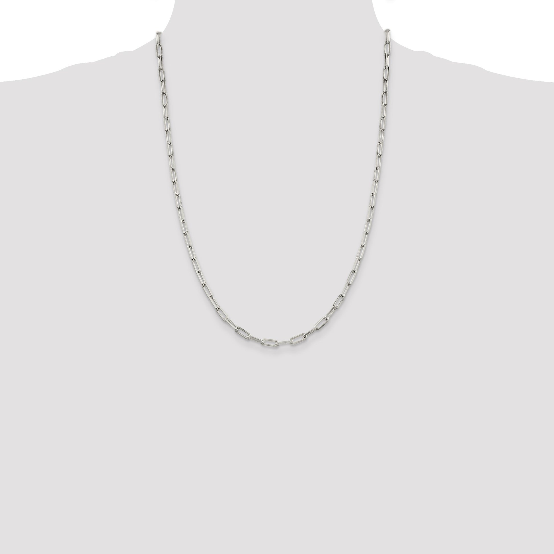 Sterling Silver 4.25mm Elongated Open Link Chain