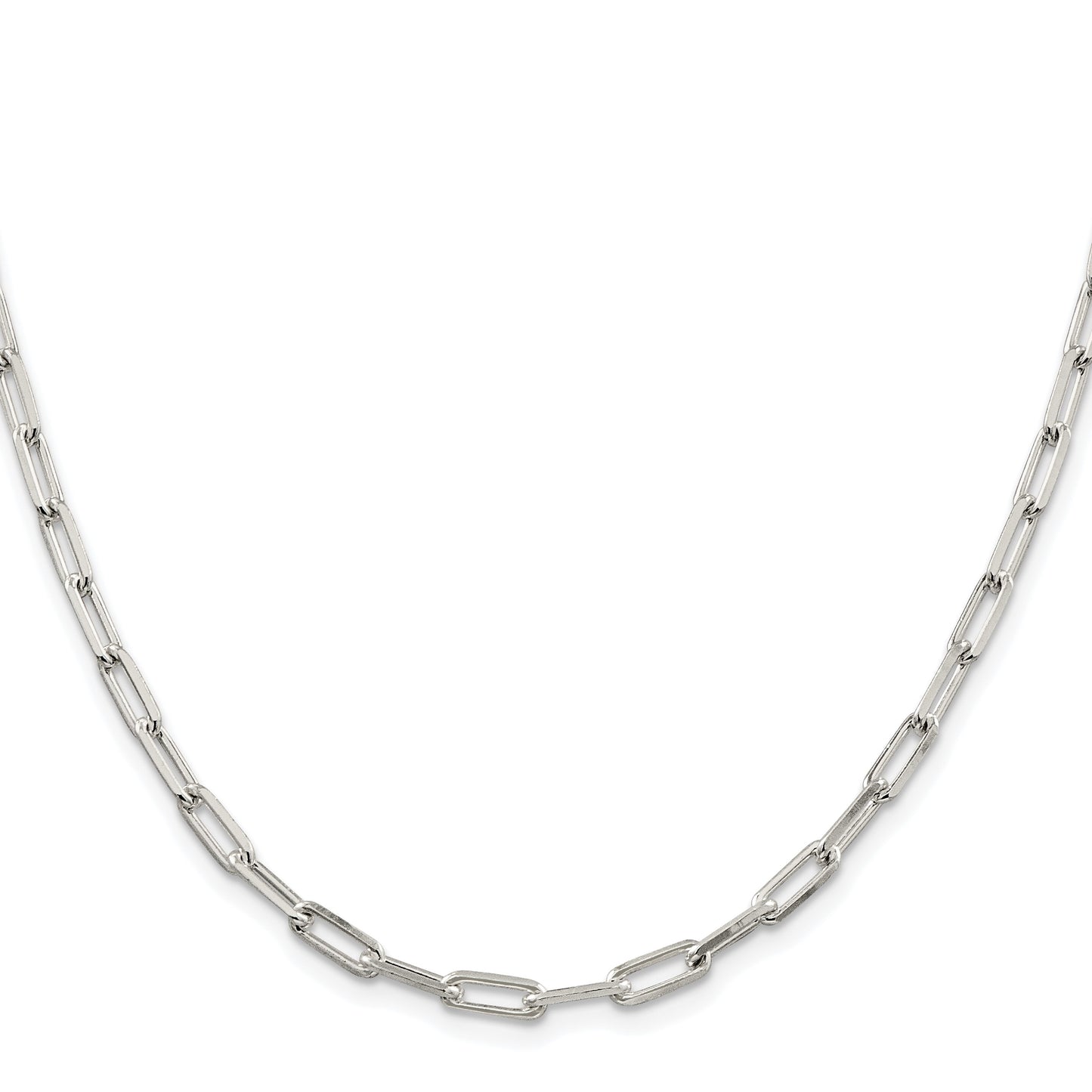 Sterling Silver Rhodium-plated 4.25mm Elongated Open Link Chain