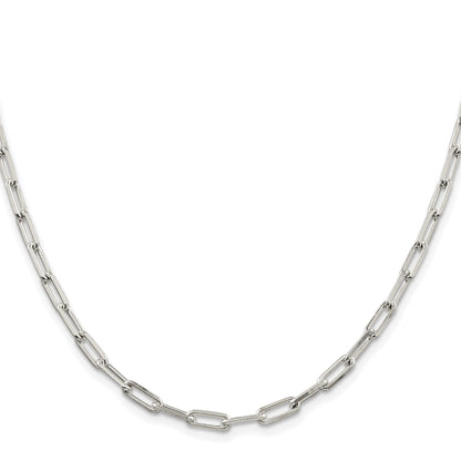 Sterling Silver Rhodium-plated 4.25mm Elongated Open Link Chain