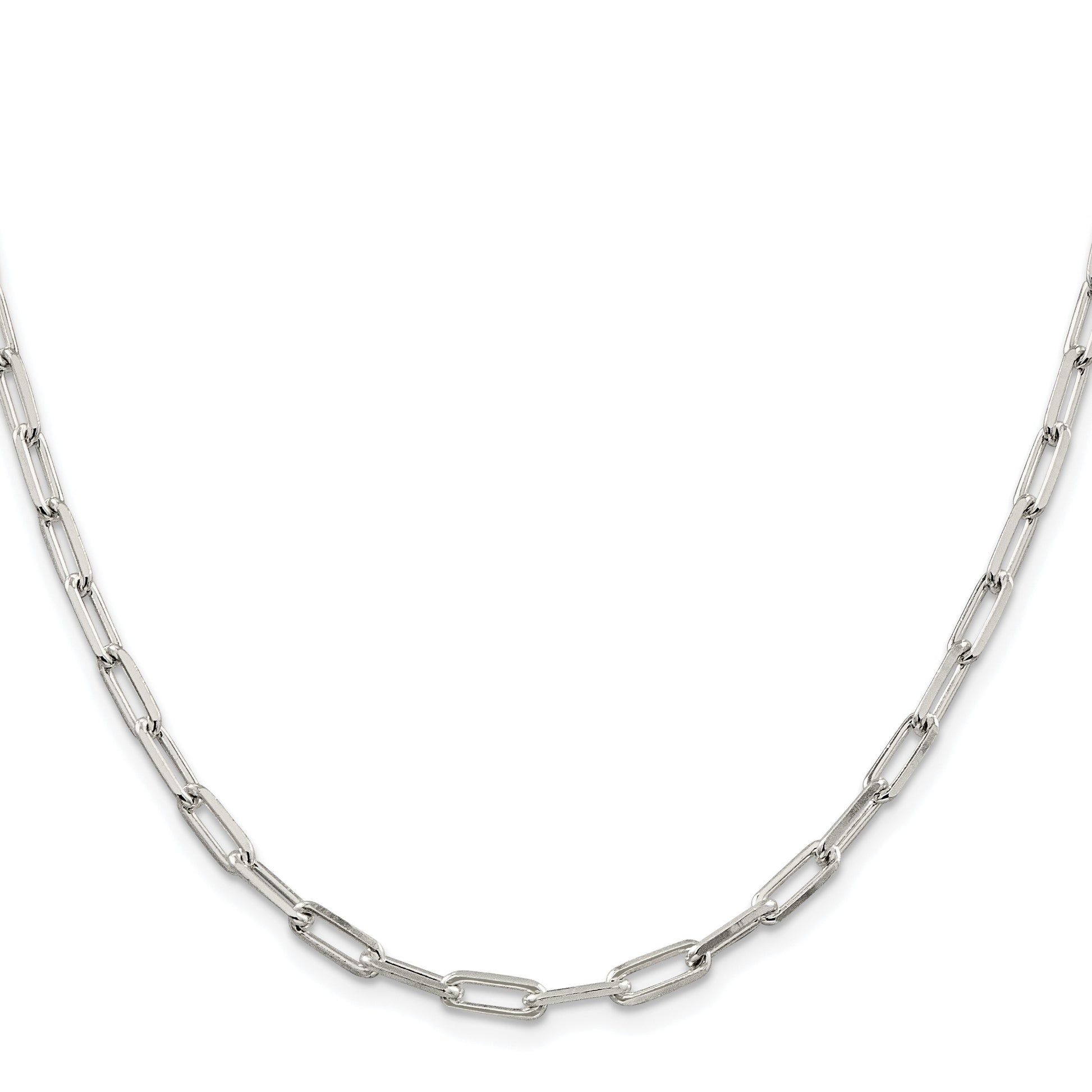 Sterling Silver Rhodium-plated 4.25mm Elongated Open Link Chain