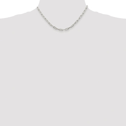 Sterling Silver Rhodium-plated 4.25mm Elongated Open Link Chain