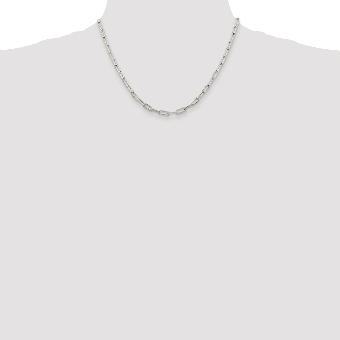 Sterling Silver Rhodium-plated 4.25mm Elongated Open Link Chain