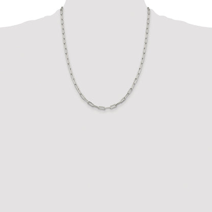 Sterling Silver Rhodium-plated 4.25mm Elongated Open Link Chain