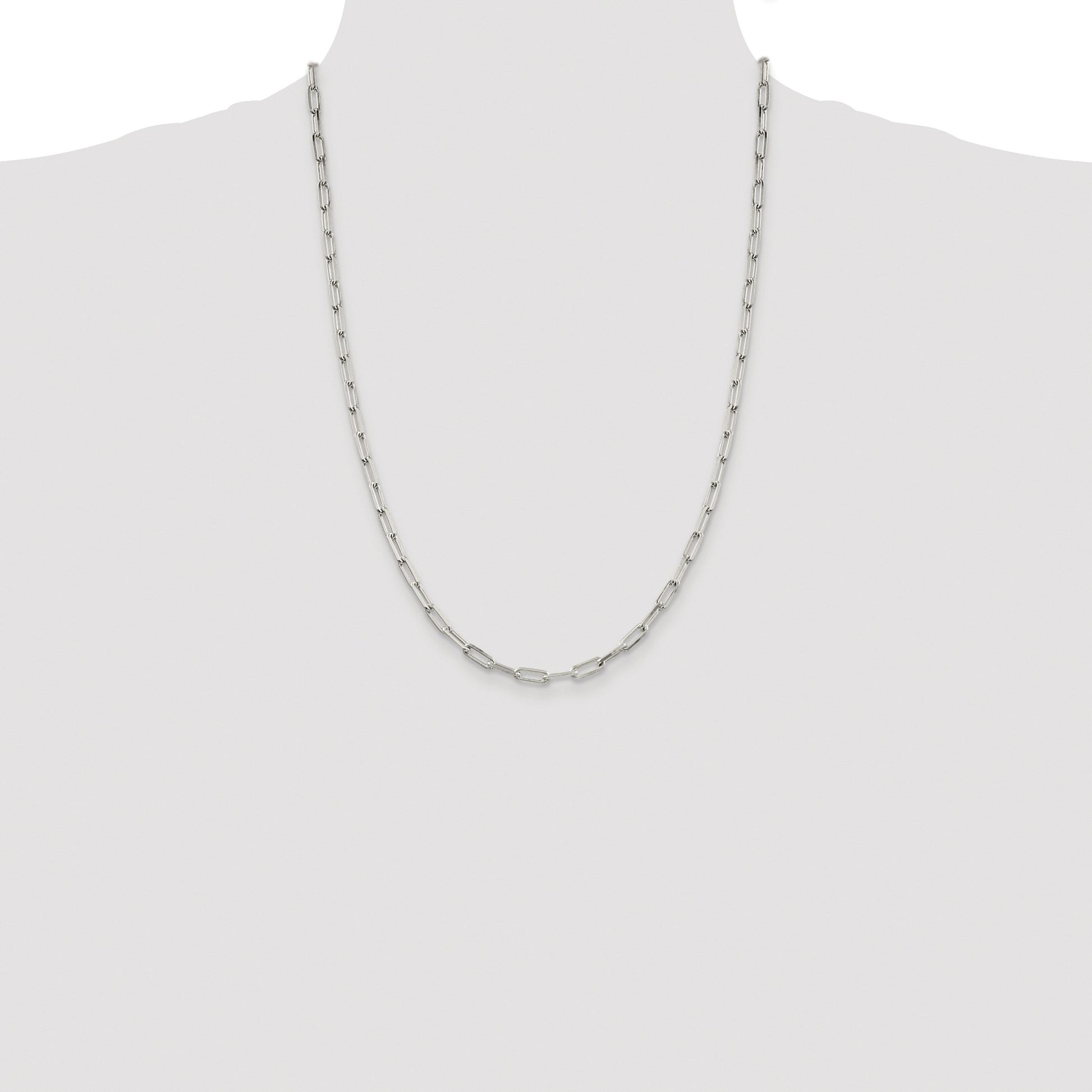 Sterling Silver Rhodium-plated 4.25mm Elongated Open Link Chain