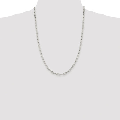 Sterling Silver Rhodium-plated 4.25mm Elongated Open Link Chain