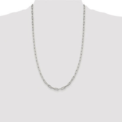 Sterling Silver Rhodium-plated 4.25mm Elongated Open Link Chain