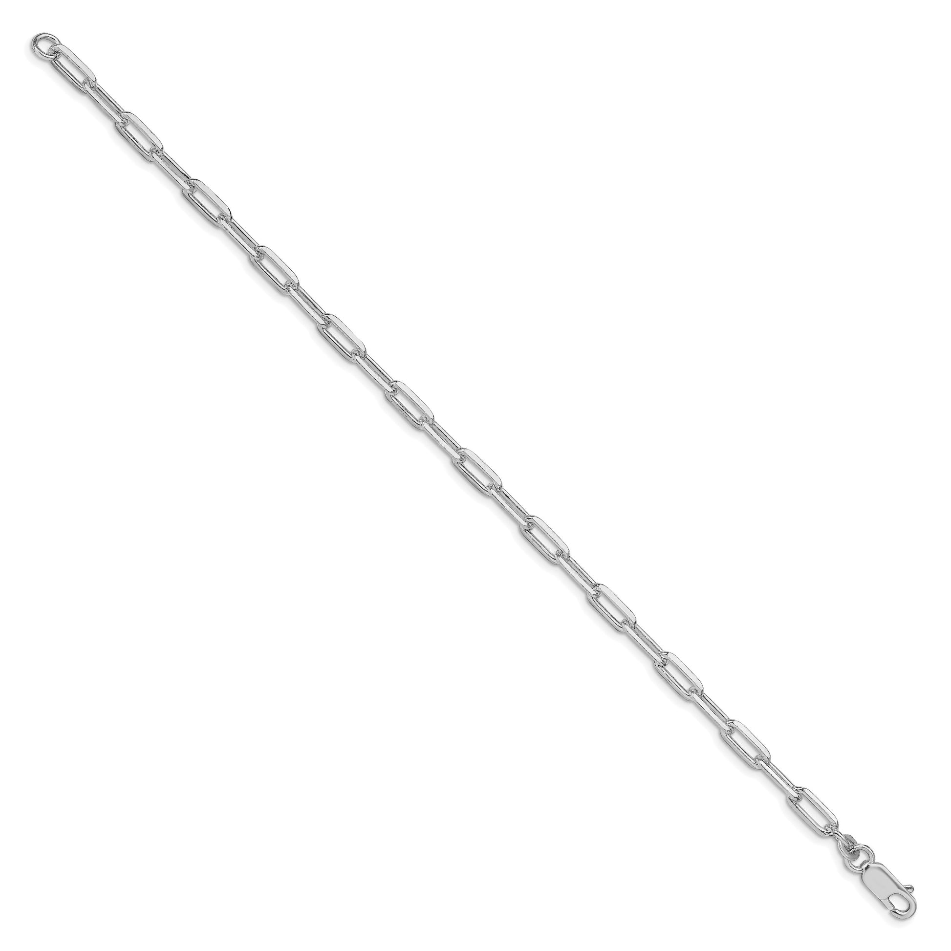 Sterling Silver Rhodium-plated 4.25mm Elongated Open Link Chain