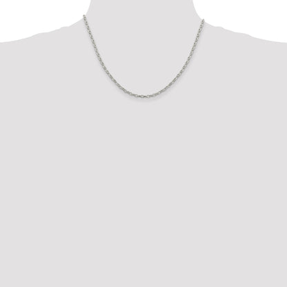 Sterling Silver 3mm Fancy Patterned Rolo Chain