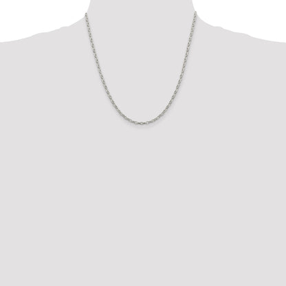Sterling Silver 3mm Fancy Patterned Rolo Chain