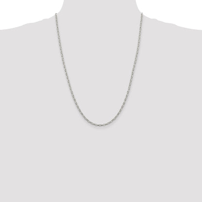 Sterling Silver 3mm Fancy Patterned Rolo Chain
