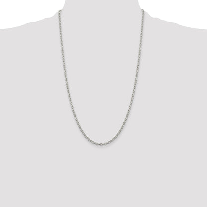 Sterling Silver 3mm Fancy Patterned Rolo Chain