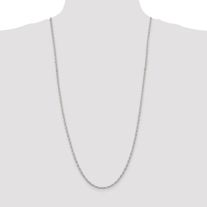 Sterling Silver 3mm Fancy Patterned Rolo Chain