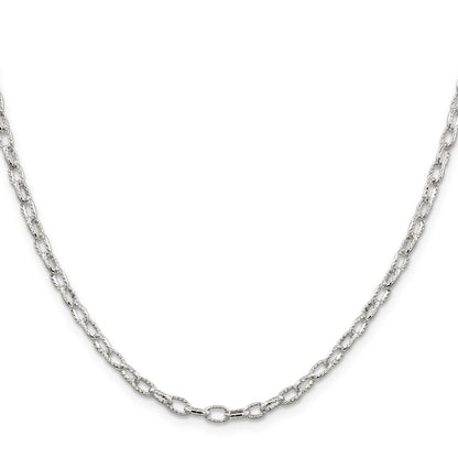 Sterling Silver 3.75mm Fancy Patterned Rolo Chain