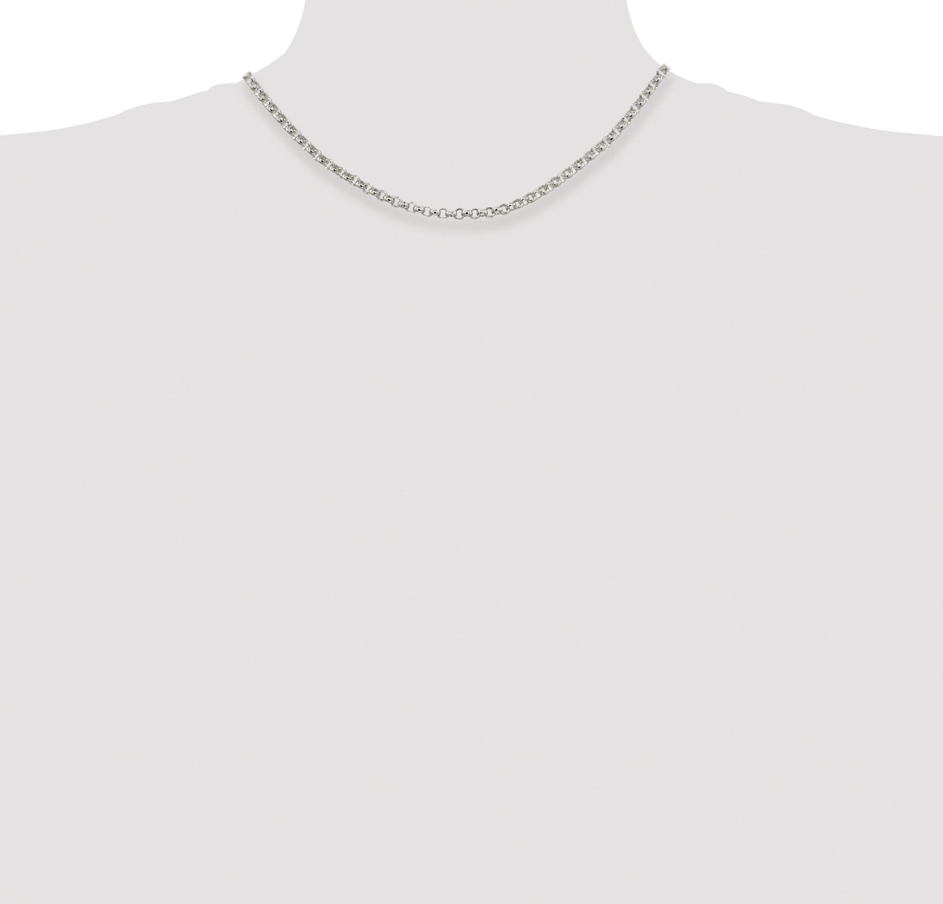 Sterling Silver Rhodium-plated 4mm Rolo Chain