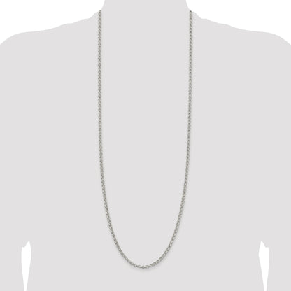 Sterling Silver Rhodium-plated 4mm Rolo Chain