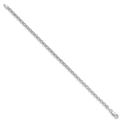 Sterling Silver Rhodium-plated 4mm Rolo Chain