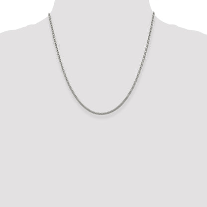 Sterling Silver 2.4mm Corona Chain