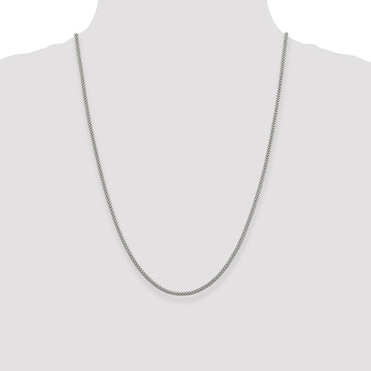 Sterling Silver 2.4mm Corona Chain