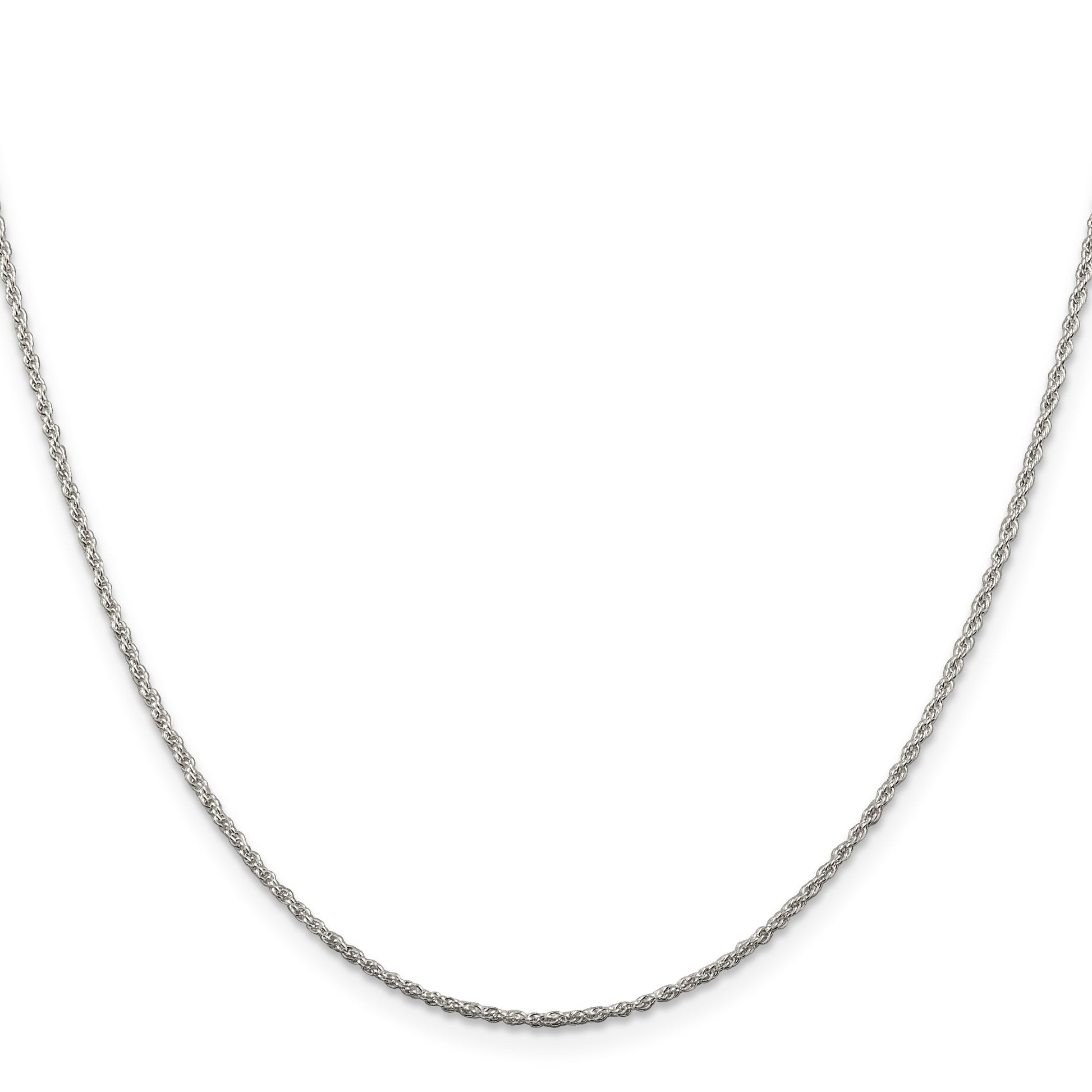 Sterling Silver 1.3mm Loose Rope Chain w/4in ext.