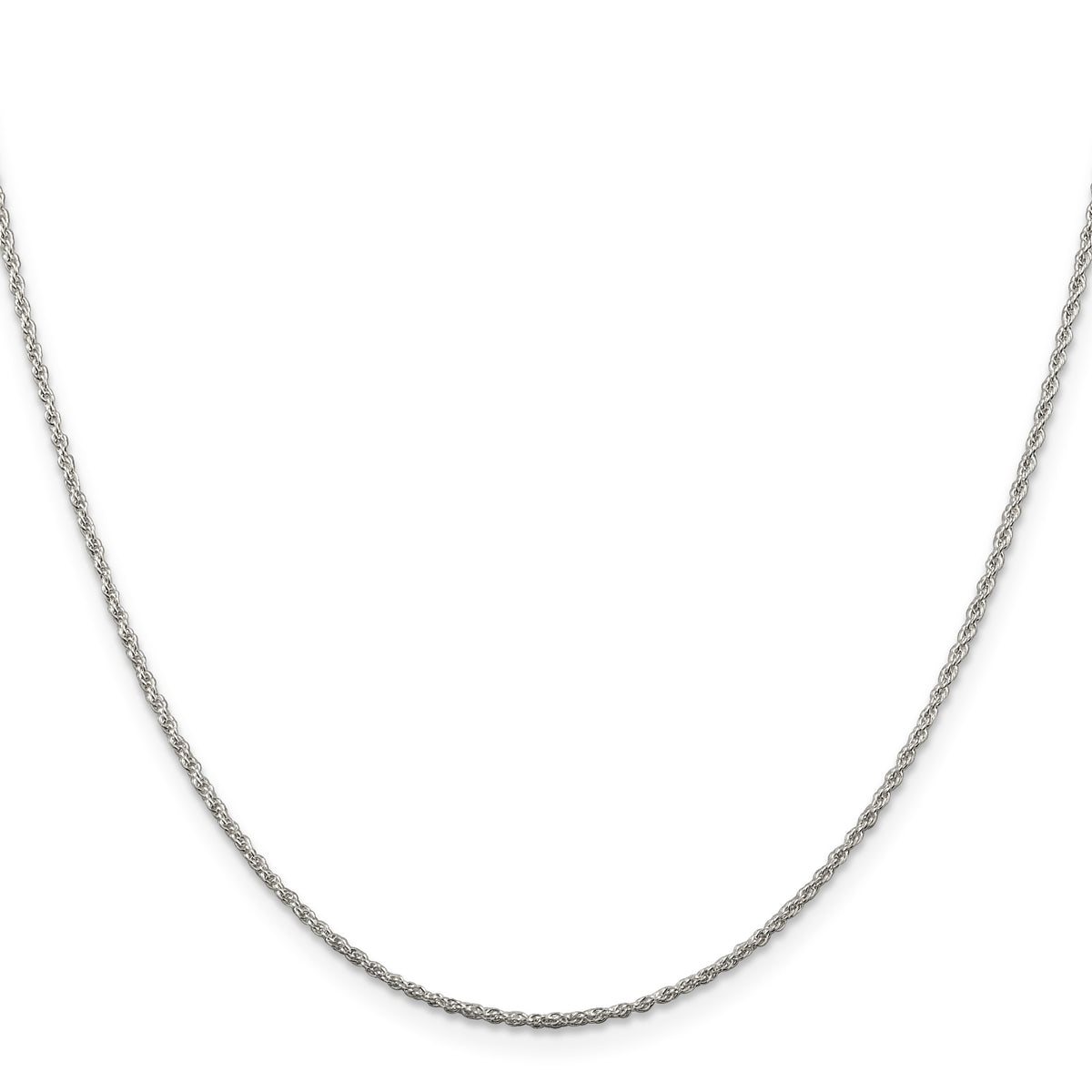 Sterling Silver Rhodium-plated 1.3mm Loose Rope Chain with a 2 inch extention