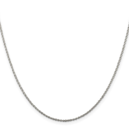 Sterling Silver Rhodium-plated 1.3mm Loose Rope Chain