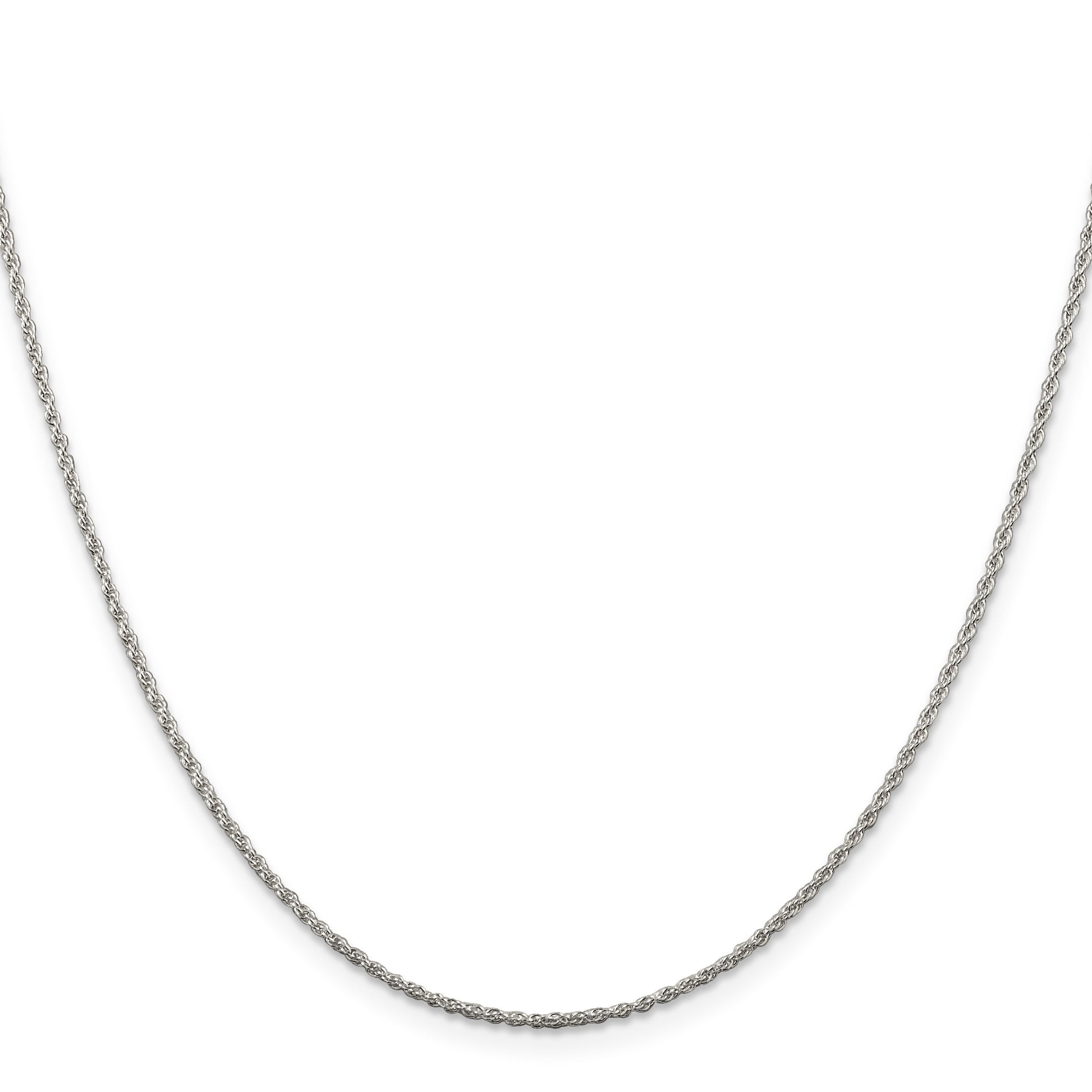 Sterling Silver Rhodium-plated 1.3mm Loose Rope Chain w/4in ext.