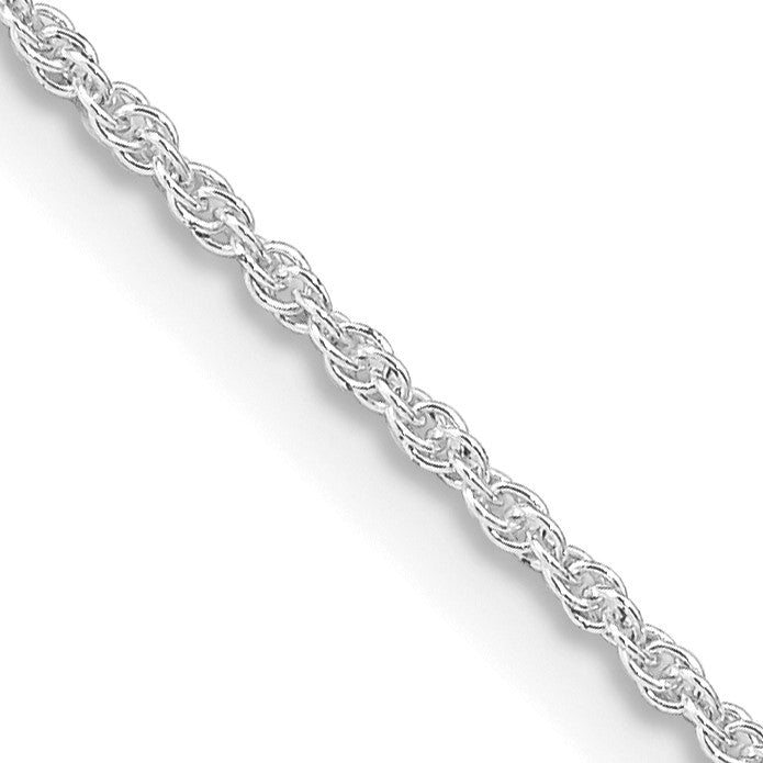 Sterling Silver Rhodium-plated 1.3mm Loose Rope Chain
