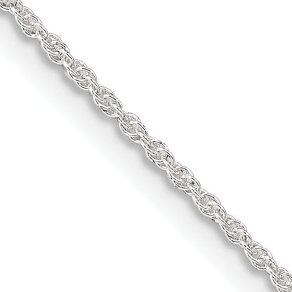Sterling Silver 1.3mm Loose Rope Chain w/4in ext.