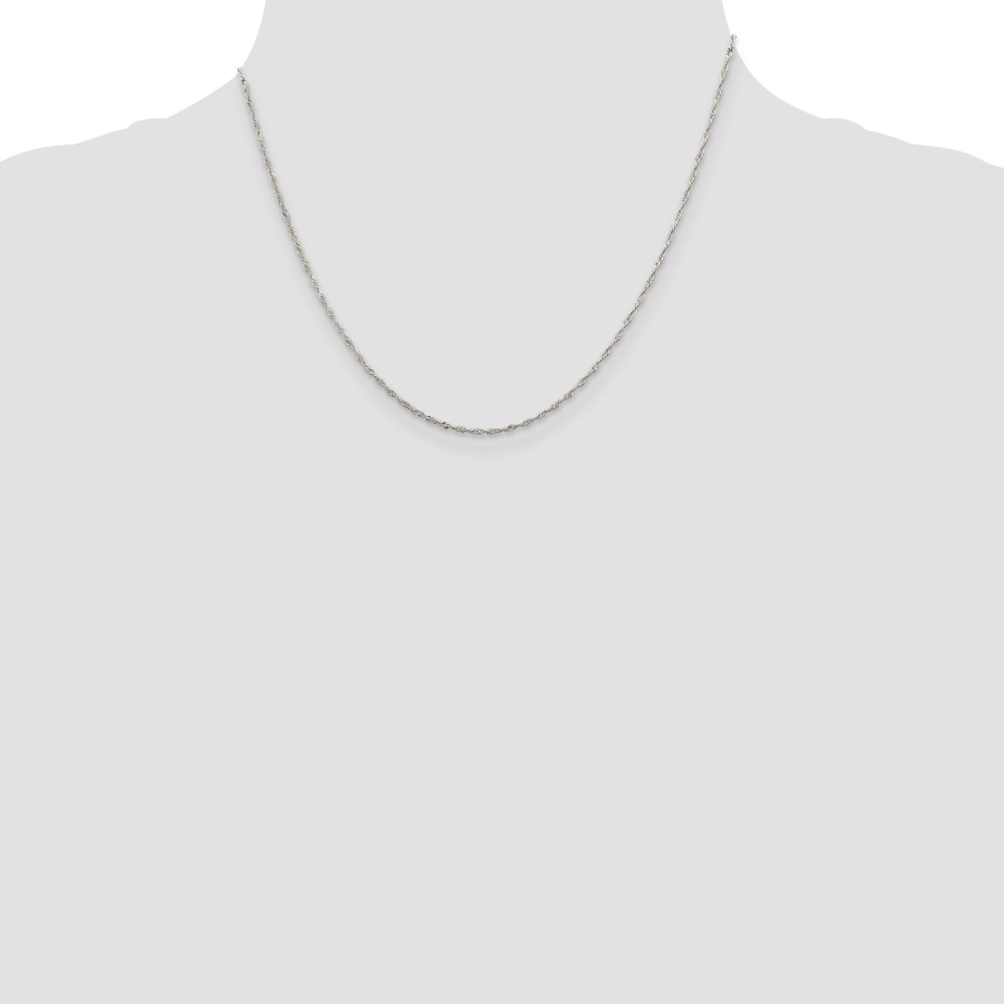 Sterling Silver 1.4mm Singapore Chain w/2in ext.