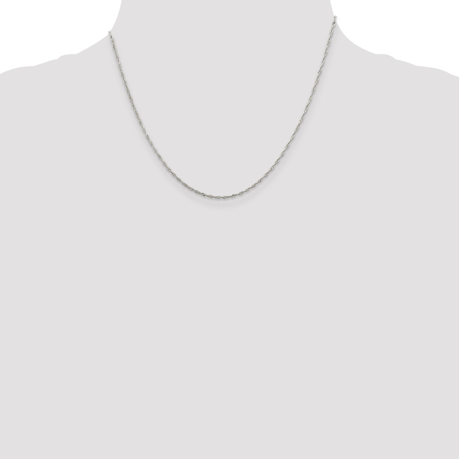 Sterling Silver 1.4mm Singapore Chain w/2in ext.