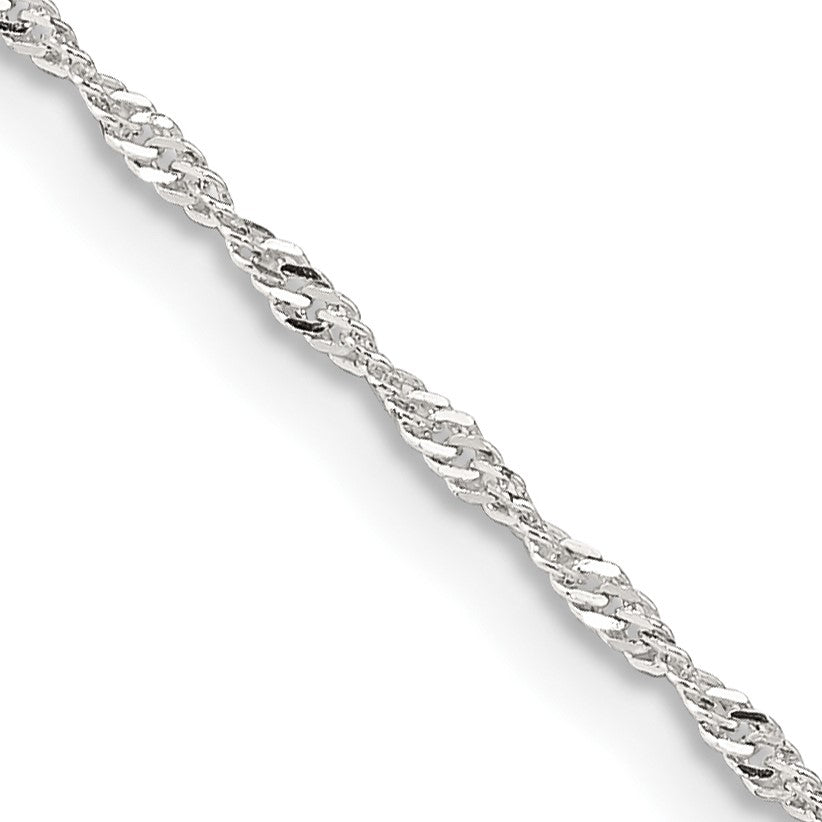 Sterling Silver 1.4mm Singapore Chain w/2in ext.