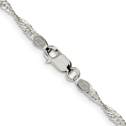 Sterling Silver 2.25mm Singapore Chain