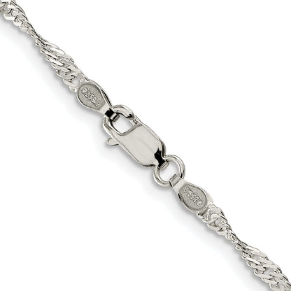 Sterling Silver Rhodium-plated 2.25mm Singapore Chain