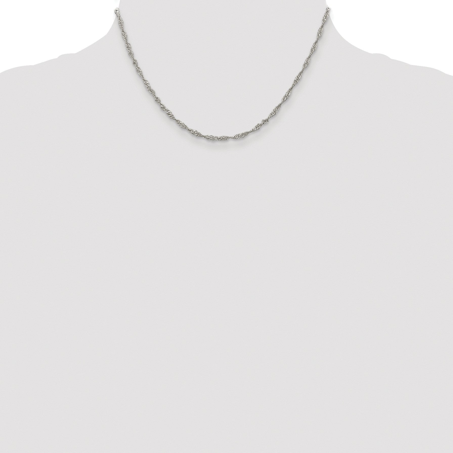 Sterling Silver Rhodium-plated 2.25mm Singapore Chain