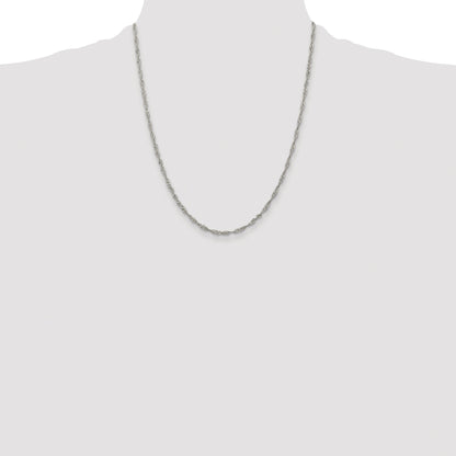 Sterling Silver Rhodium-plated 2.25mm Singapore Chain